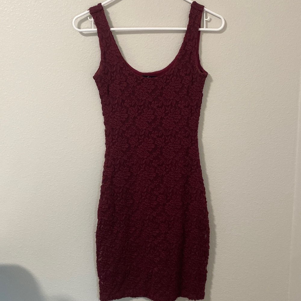 Maroon Lace Dress by Soprano